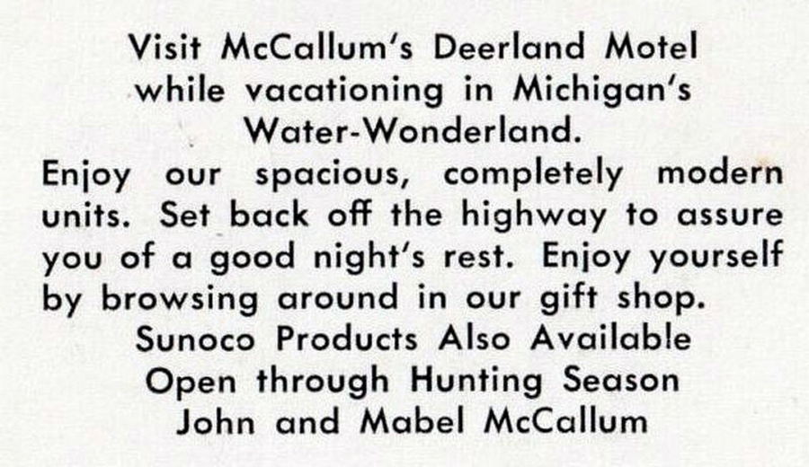 Peltons Deerland Motel (McCallums Deerland Motel) - Vintage Postcard